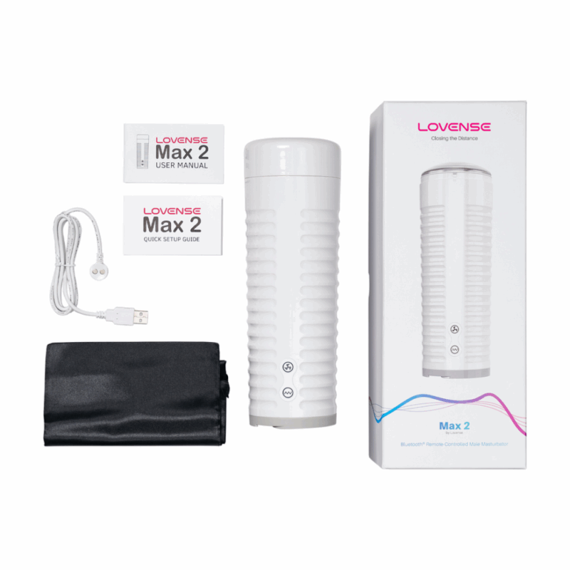 Max 2 - Bluetooth App-gestuurde Mannenmasturbator - Wit - Afbeelding 4