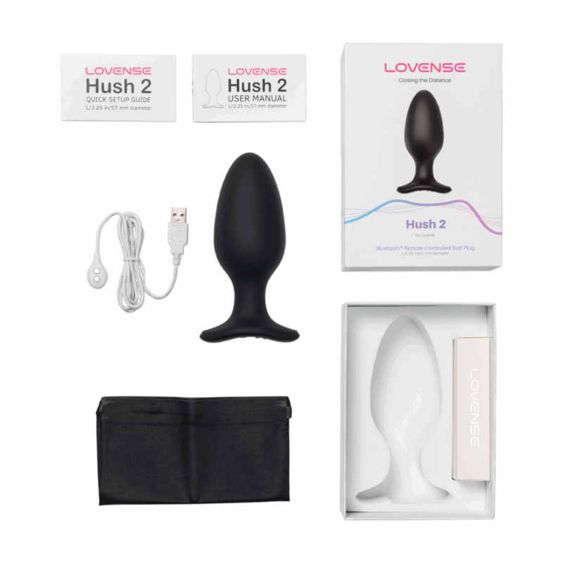 Hush 2 - App-bestuurde Vibrerende Anale Plug - 2,25 / 5,7 cm - Zwart - Image 4