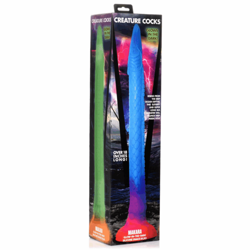 Makara - Glow in the Dark - Siliconen Slang Dildo - Afbeelding 2
