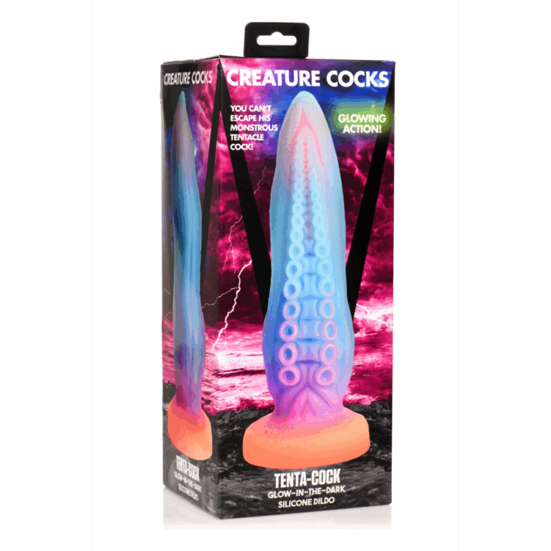Tenta-Cock - Glow-in-the-Dark Siliconen Dildo - Afbeelding 2