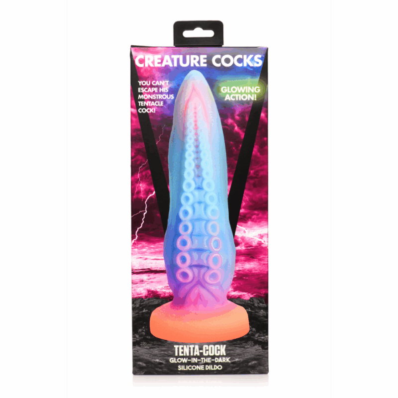Tenta-Cock - Glow-in-the-Dark Siliconen Dildo - Afbeelding 3