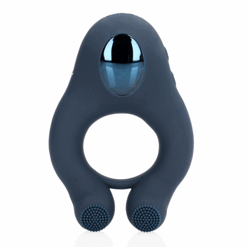 Vibrerende Cockring met Clitoris Stimulatie - Indigo Blauw - Afbeelding 2