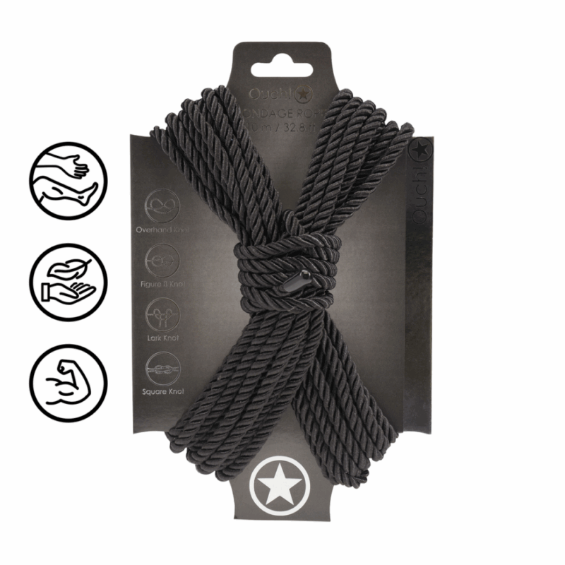 Polyester Bondage Touw - 10 m - Zwart - Image 2
