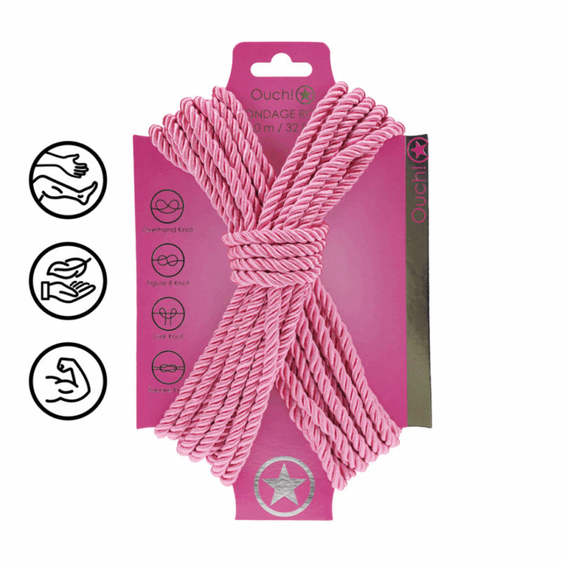 Polyester Bondage Touw - 10 m / 32,8 ft - Roze - Image 2