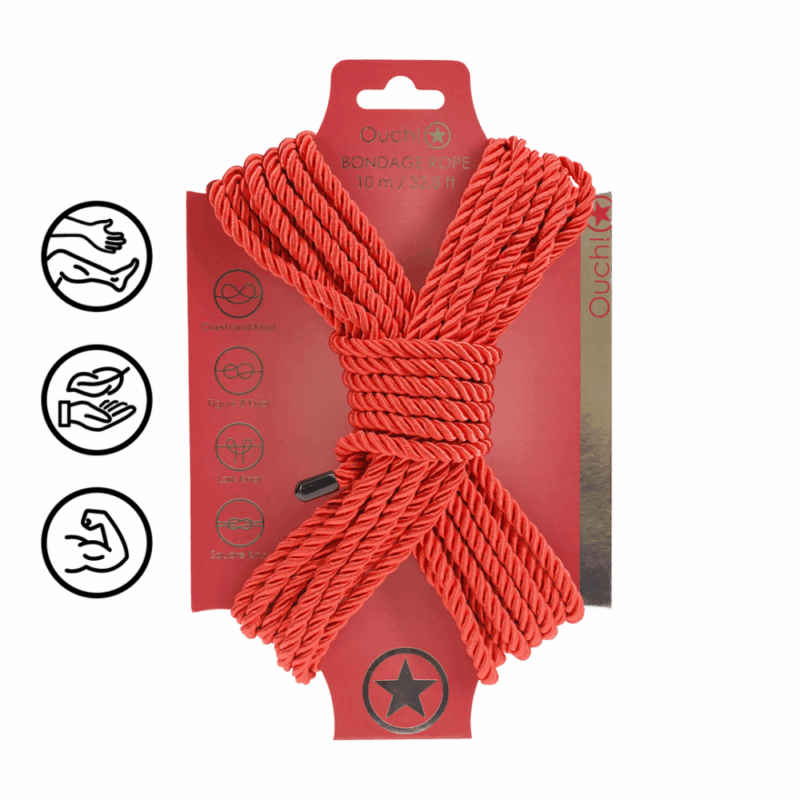 Polyester Bondage Touw - 10 m - Rood - Image 2