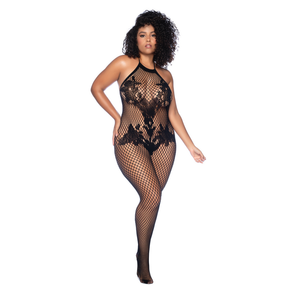 Floral Lace Bodystocking Zonder Kruisje