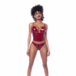 Vinyl Bustier Set Rood