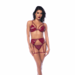 Vinyl Lingerie Set Rood