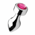 Aluminum weighted plug met roze gemstone – perfect voor diepe anale stimulatie