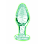 Glazen glow-in-the-dark buttplug van borosilicaatglas – perfect voor temperatuur- en lichtspel
