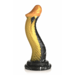 Zwart-gouden siliconen fantasieslang dildo – perfecte S-curve voor diepe stimulatie