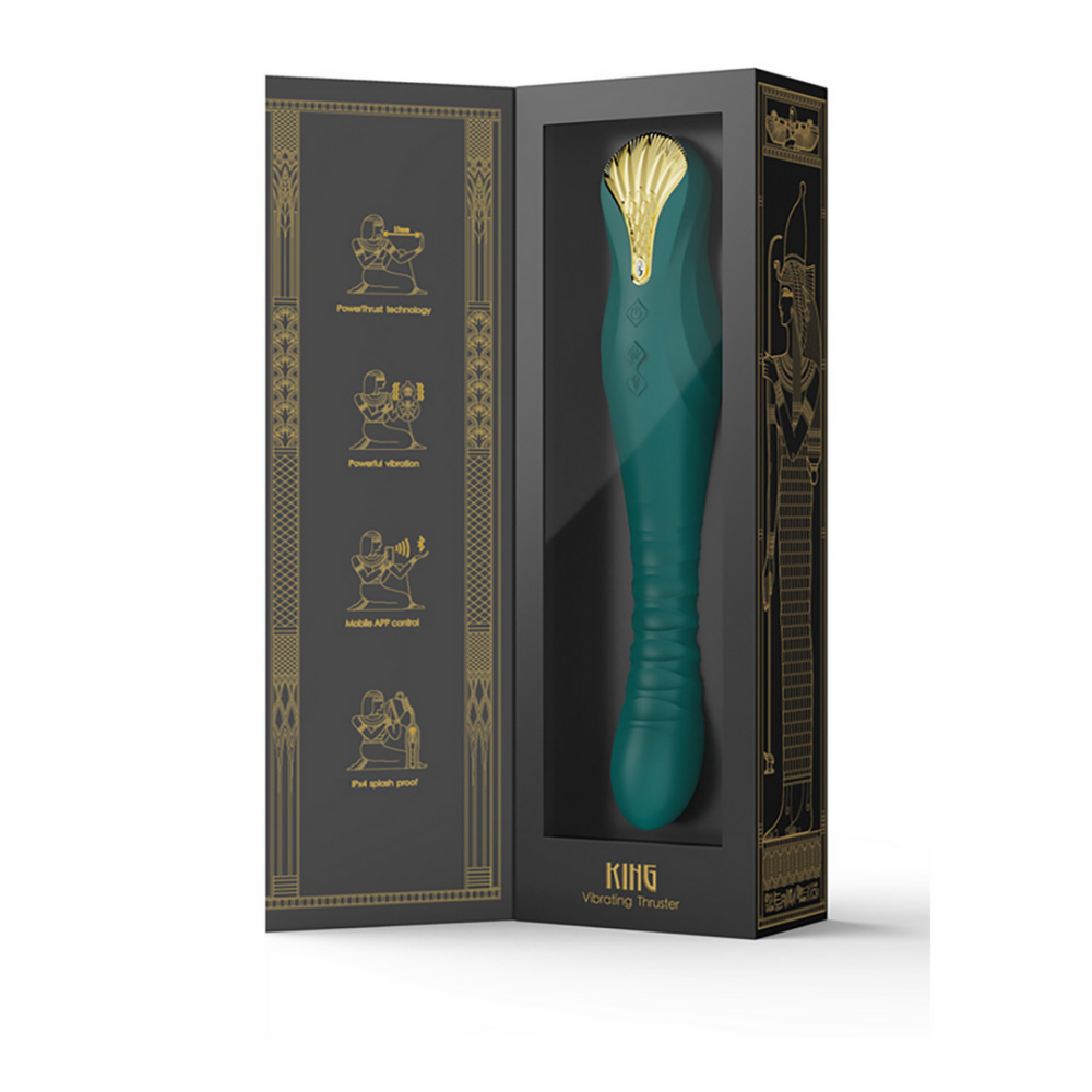 King Power Thrust vibrator – luxe ZALO thrusting toy met snelle stoottechnologie