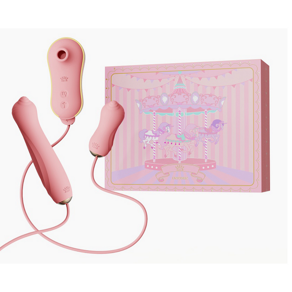 Unicorn sucking vibrator set – 3-in-1 zuig-, tril- en stootfunctie in speels design
