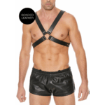 Leren Harnas met Grote Gesp - Zwart