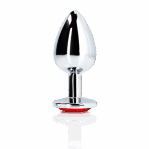 Metalen buttplug met rode gemstone – perfect voor luxe anal stimulatie