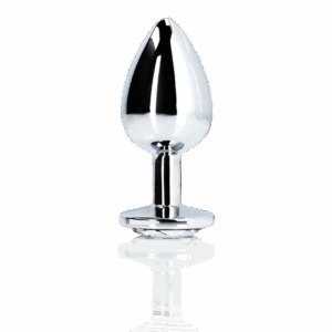 Grote metalen buttplug met diamantsteen – perfect voor diepe, luxe anal stimulatie