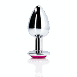 Kleine metalen buttplug met roze hartvormige steen – perfect voor subtiele anale stimulatie