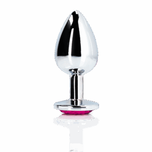 Kleine metalen buttplug met roze hartvormige steen – perfect voor subtiele anale stimulatie