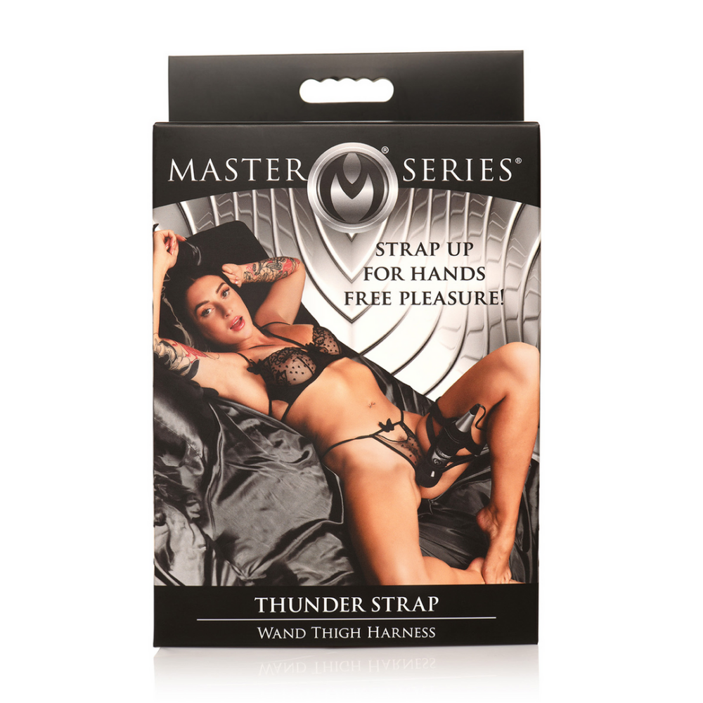 Verstelbare thigh wand harness van vegan leer – ideaal voor handsfree vibratie en penetratiespel