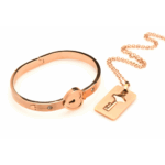 Roségouden locking armband met sleutel – perfect voor subtiele dominantie en symbolische BDSM-overgave