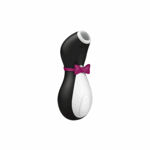 Penguin AirPulse stimulatorspeeltje – zwart-wit luchtdrukvibrator met roze accent