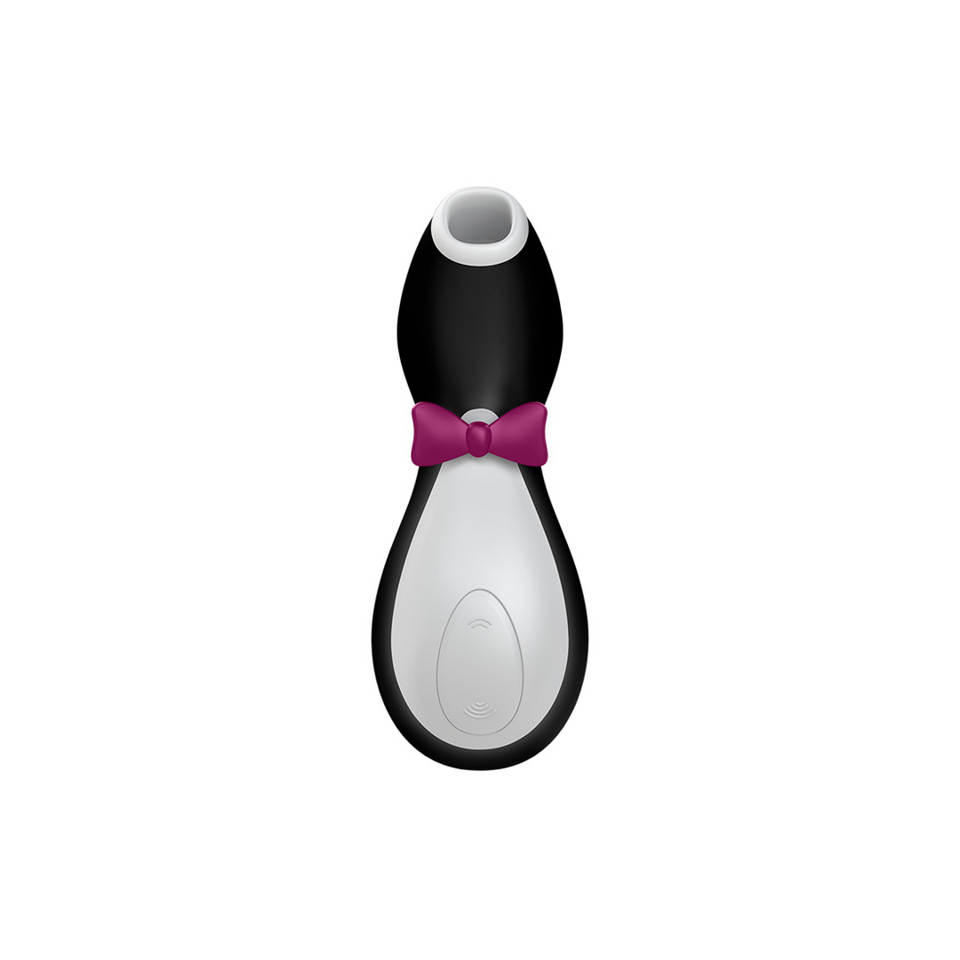 Penguin AirPulse luchtdrukvibrator – elegante zwarte clitorisstimulator met speels penguin-design