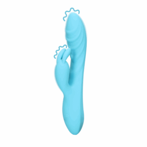 Glacial Blue rabbit vibrator – ribbelstructuur en dubbele stimulatie voor intens G-spotgenot