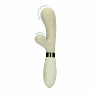 Misty Green rabbit vibrator – zachte groene silicone dubbele stimulatie voor intens diep genot