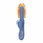 Blue Nova rabbit vibrator – duwende schacht, roterende kralen en verwarming voor intense stimulatie