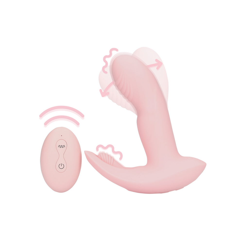Draagbare finger-motion vibrator in roze – dubbele stimulatie met afstandsbediening