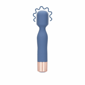 Blauwe mini wand vibrator – krachtige silicone kop voor clitorale stimulatie en discreet reizen