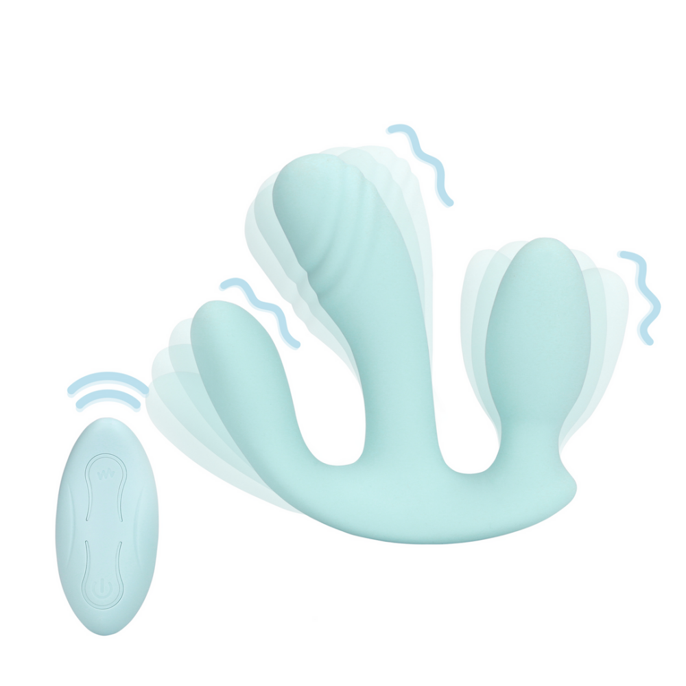 Triple Liquid Silicone vibrator – vloeibaar zachte drievoudige stimulatie voor clitoris, G-spot en anus