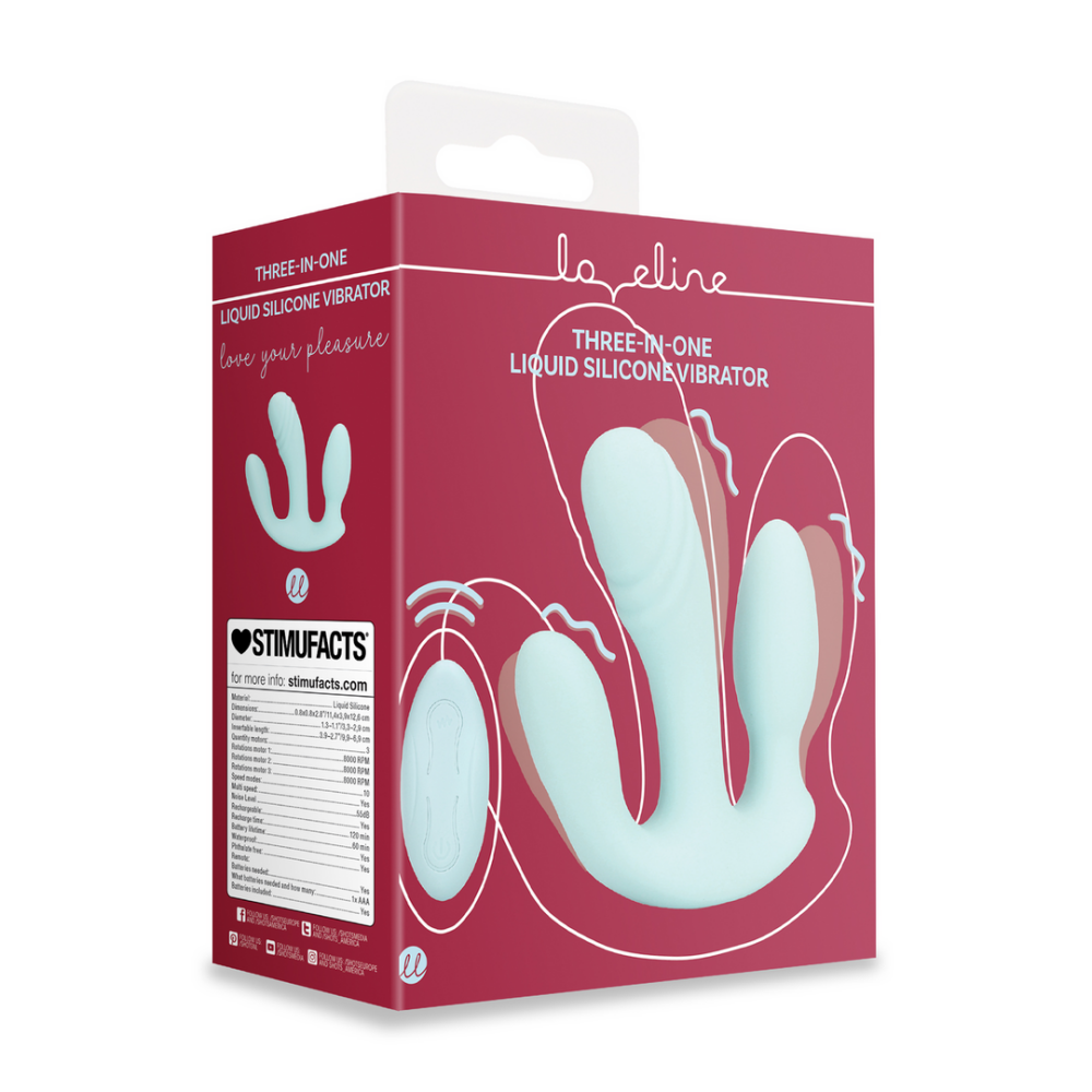 Triple Liquid Silicone vibrator – vloeibaar zachte drievoudige stimulatie voor clitoris, G-spot en anus