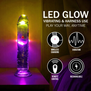 Transparante LED-vibrating dildo – perfect voor realistische penetratiestimulatie