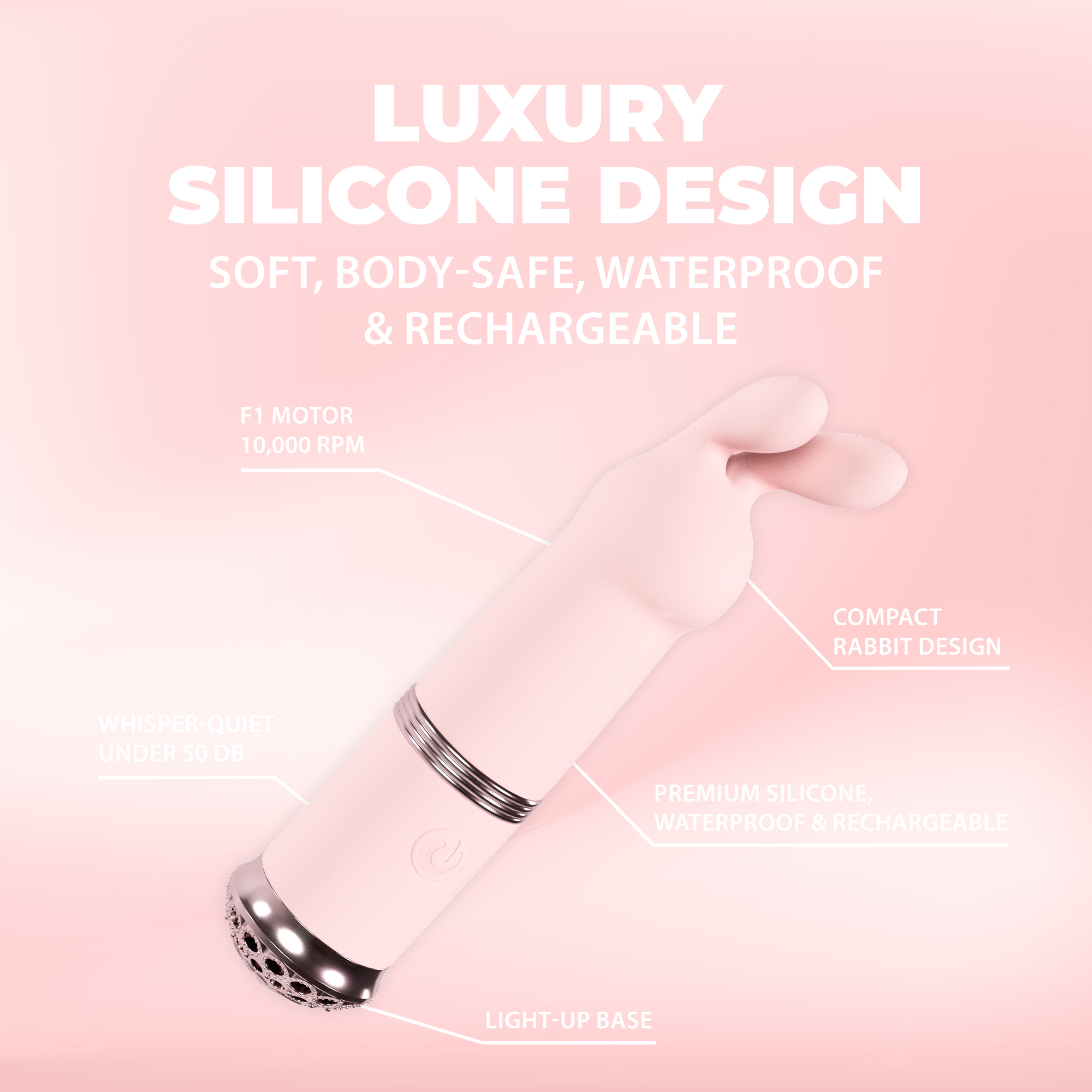 Mini rabbit vibrator van silicone – perfect voor dubbele stimulatie