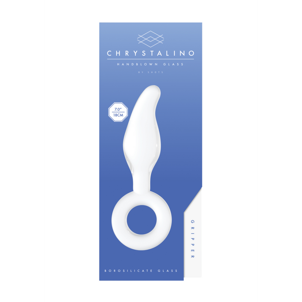 Glazen dildo met ring van borosilicaatglas – perfect voor temperatuurspel en precieze stimulatie