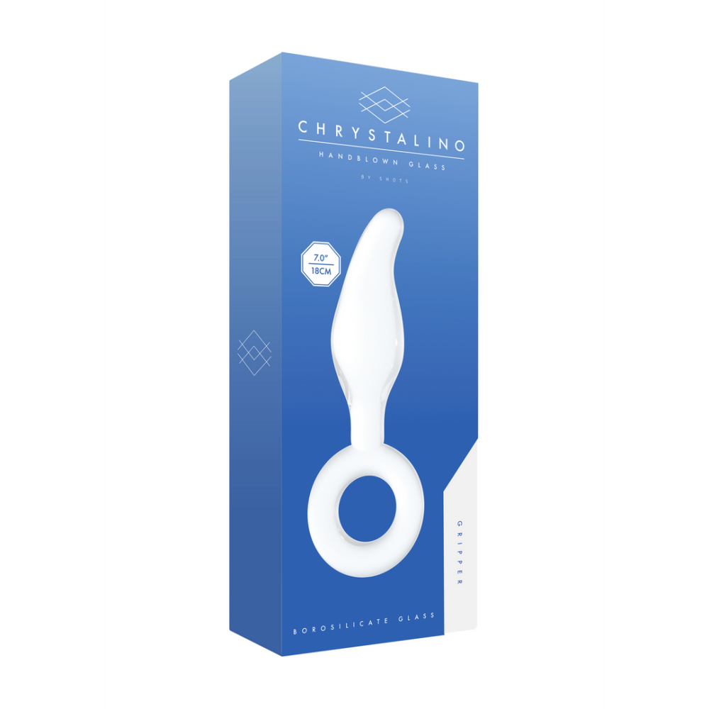 Glazen dildo met ring van borosilicaatglas – perfect voor temperatuurspel en precieze stimulatie