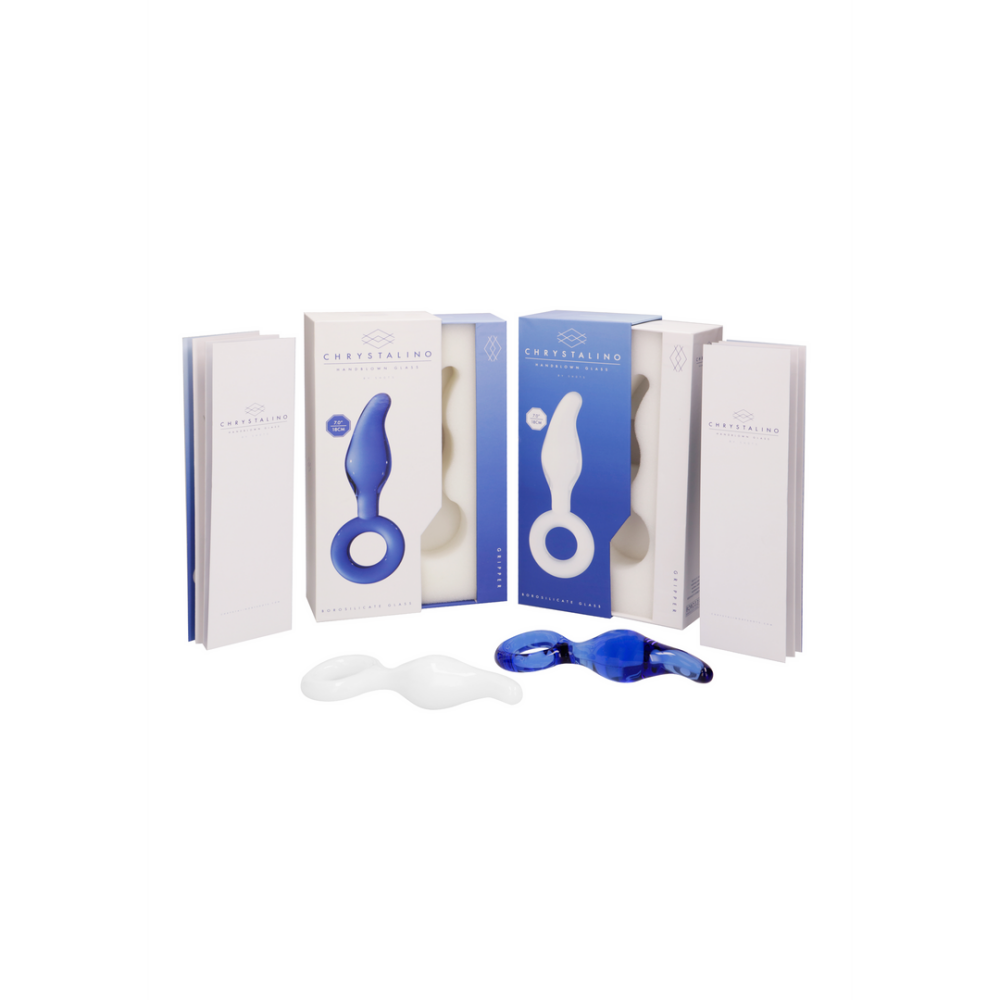 Glazen dildo met ring van borosilicaatglas – perfect voor temperatuurspel en precieze stimulatie