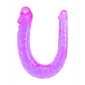 Dubbele jelly dildo met twee diameters – flexibel voor duo- en solospeelplezier