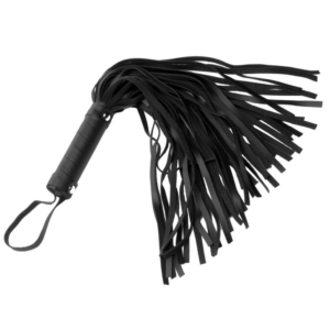 Zwarte mini flogger van PU-leer – perfect voor beginners en speelse impactplay