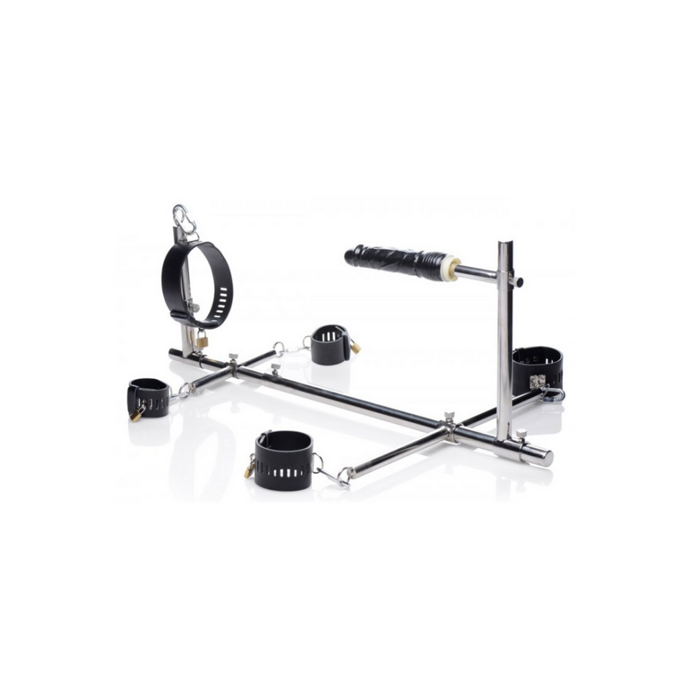 metalen bdsm-staf met dildo – perfect voor gesloten penetratie en immobilisatie