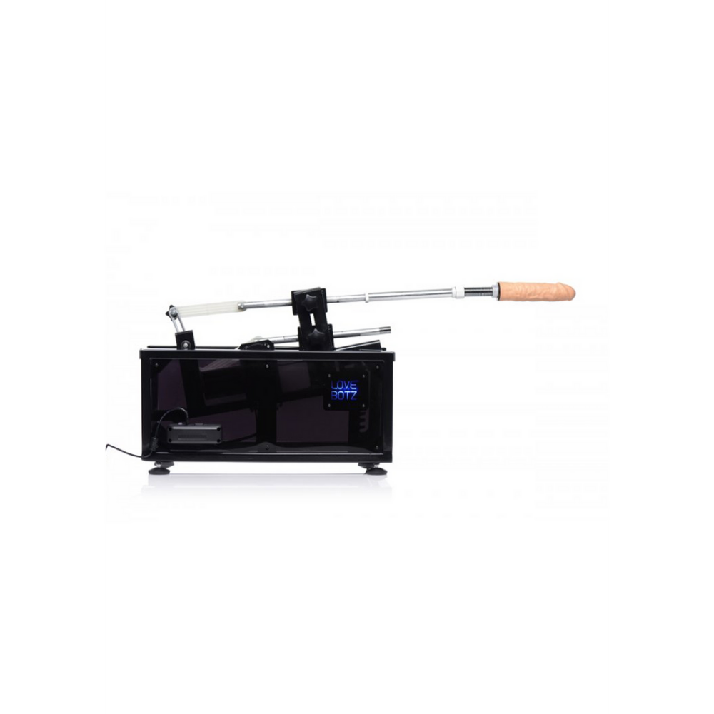 Sex machine met verstelbare stangen en realistische dildo’s – perfect voor thrusting en dubbele penetratie