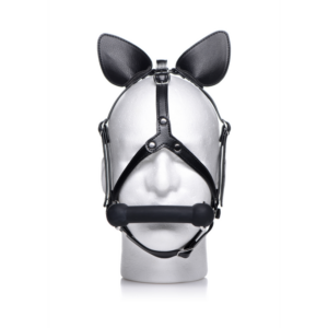 Zwart ponyplay hoofdharnas met siliconen bit – perfect voor intens roleplay en BDSM