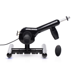 Afstandsbediening seksmachine met thrusting en vibratie – perfect voor handsfree penetratie