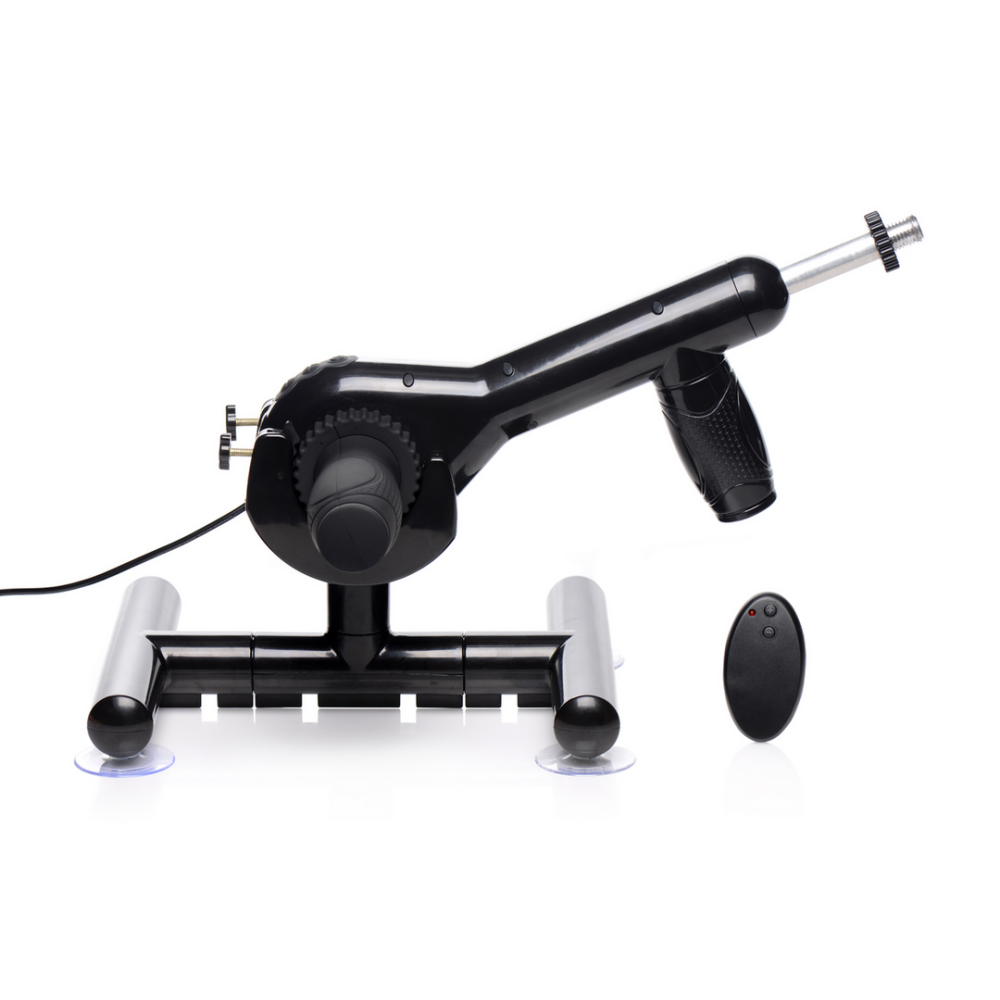 Afstandsbediening seksmachine met thrusting en vibratie – perfect voor handsfree penetratie