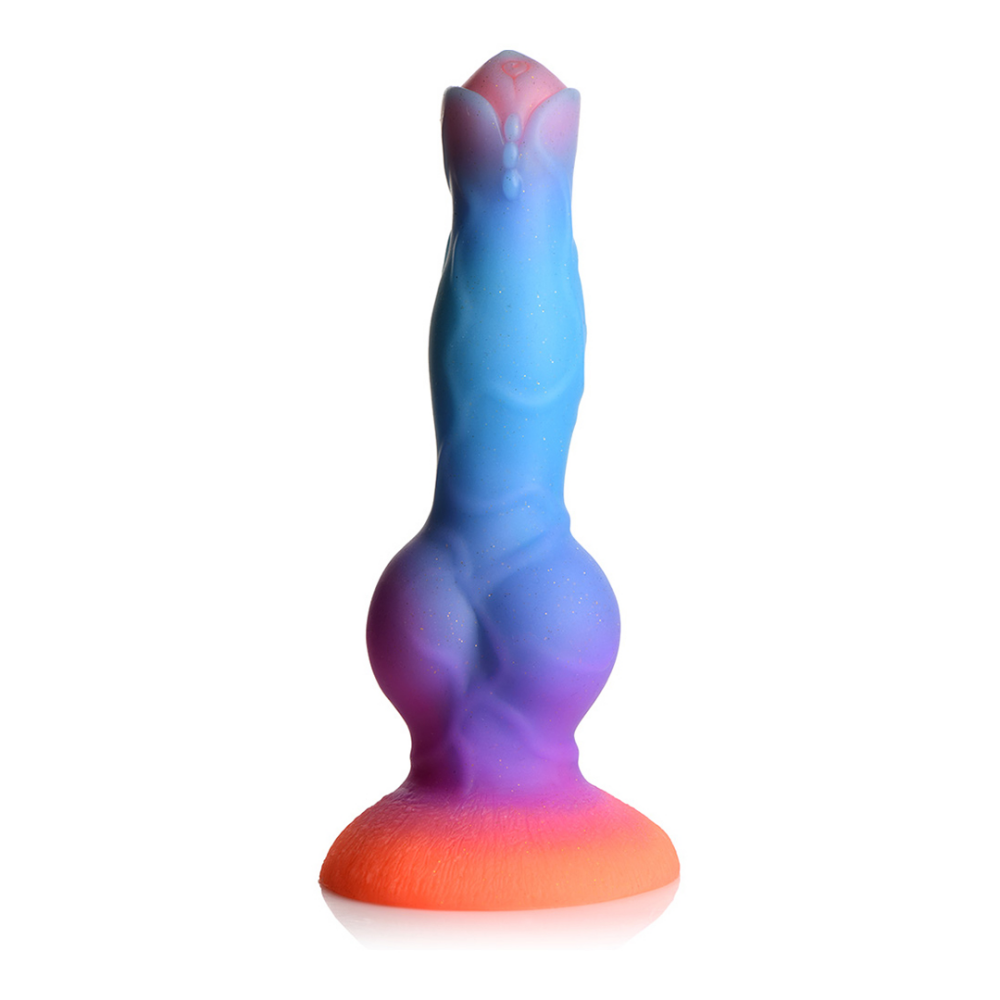 glow-in-the-dark alien dildo van silicone – perfect voor kosmische, textuurrijke stimulatie