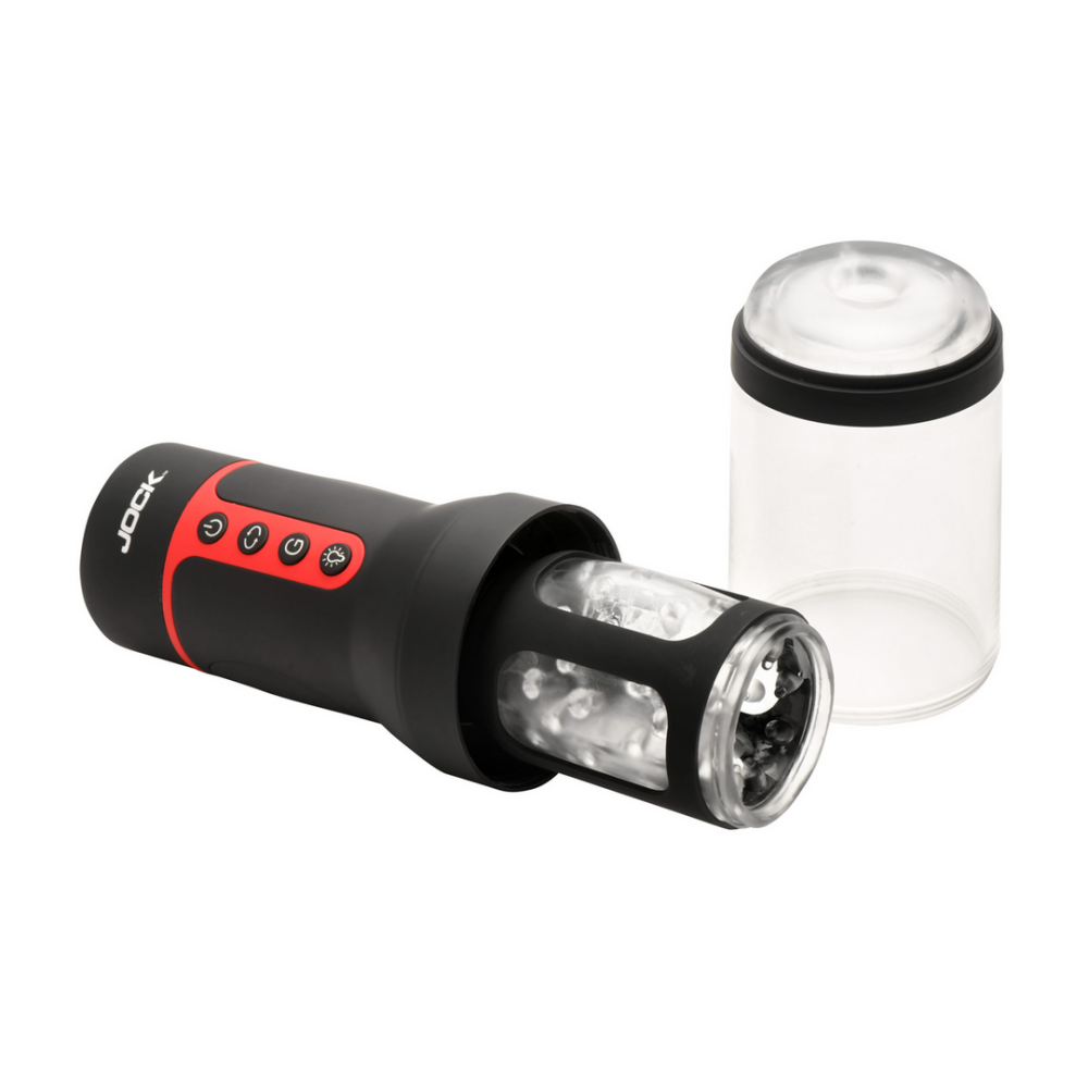 Transparante automatische spin- en stootmasturbator – perfect voor diepe, handsfree stimulatie