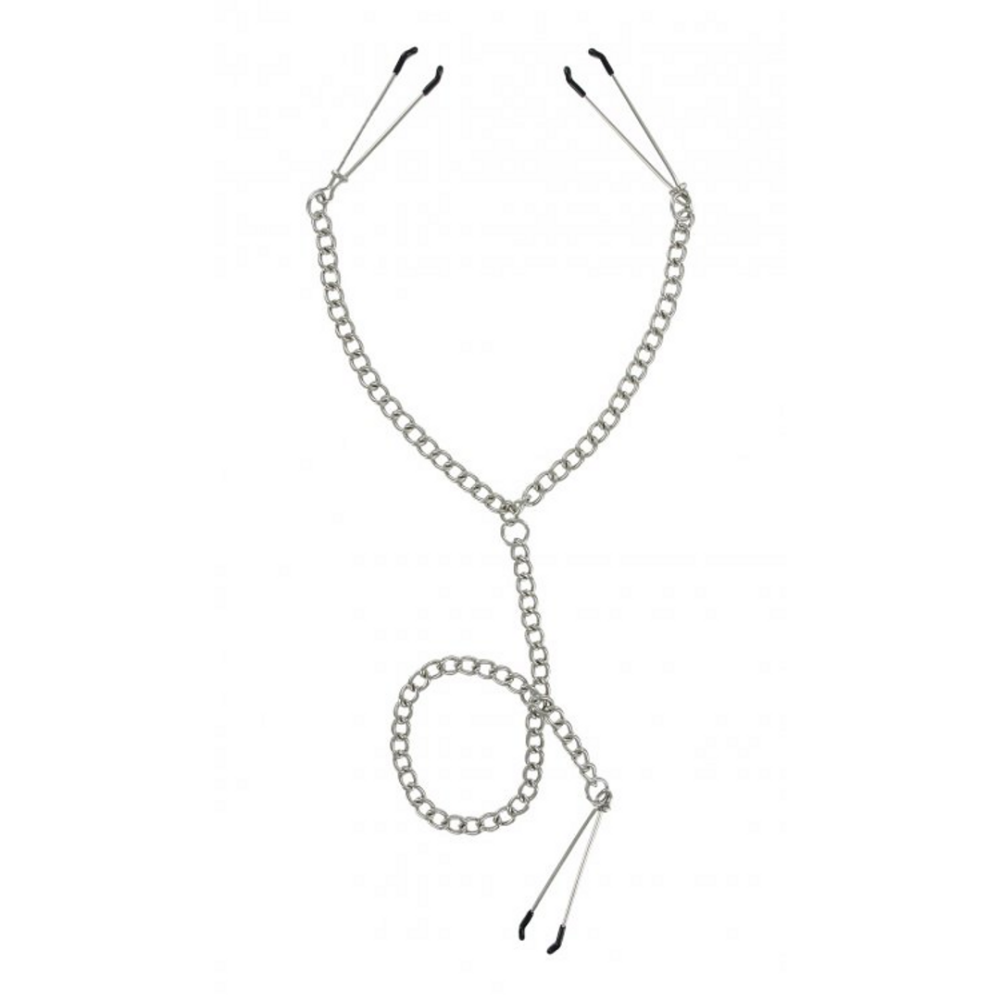 Y-stijl tepel-naar-klitoris klemmen – verstelbare druk voor intens BDSM-spel