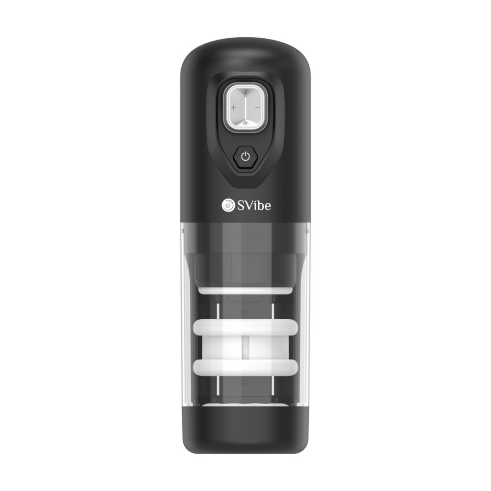 Transparante masturbator met draai- en duwfunctie – perfect voor synchro stimulatie