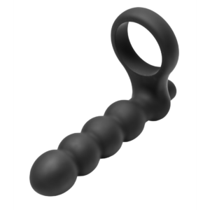 Silicone cockring met anale kralen en bullet – perfect voor dubbele penetratie